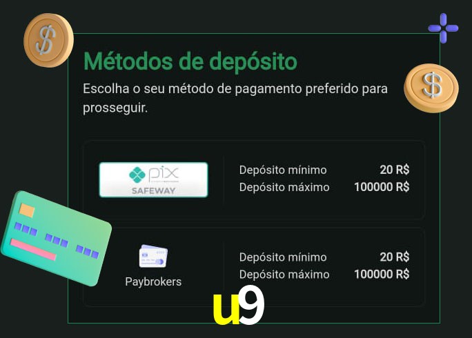 O cassino u9 oferece uma grande variedade de métodos de pagamento